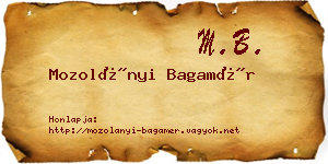 Mozolányi Bagamér névjegykártya